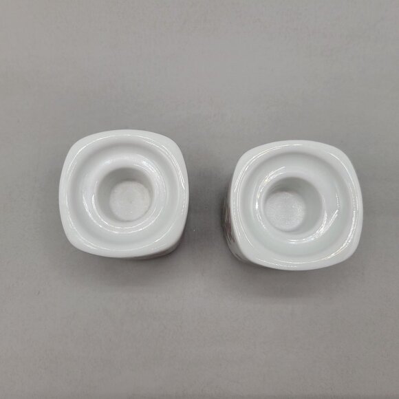 Vintage Bavarian Village Rauschert Porcelain Candle Holders Pair Iris Pattern - Picture 5 of 8